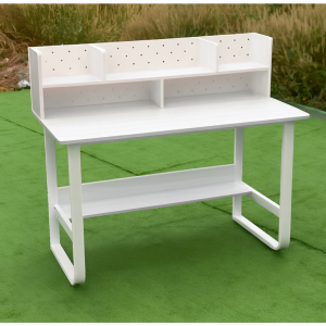 Bàn làm việc khung sắt MDF phủ Melamine có kệ  R600 x D1200 x C750