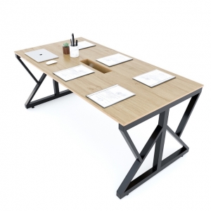 Bàn họp 180x90cm chân sắt Kconcept HBKC042 