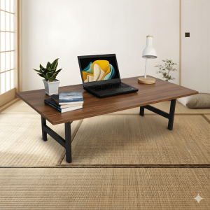 Bàn Bệt Gấp Gọn UH Có Chốt Khóa An Toàn, Khung Sắt Chắc Chắn, Bàn Học Ngồi Bệt MDF , Kích Thước 60X80