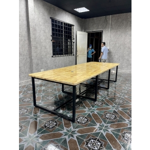 bàn họp gỗ cao su 2 lớp
