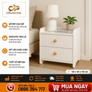 TAB ĐẦU GIƯỜNG 2 NGĂN KÉO GỖ MDF HIỆN ĐẠI