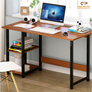 Bàn làm việc có kệ 2 tầng, bàn làm việc gỗ MDF cao cấp dày 17mm
