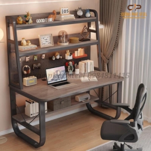 Bàn học có kệ sách , bàn để máy tính , bàn làm việc văn phòng có kệ sách kích thước lớn, khung bàn chữ u